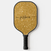 Moderne gouden zweefscript naam pickleball paddle (Voorkant)
