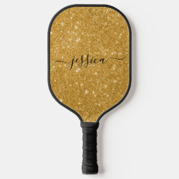 Moderne gouden zweefscript naam pickleball paddle