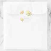 Moderne goudfolie Bloemen Wit Elegante Sticker (Tas)