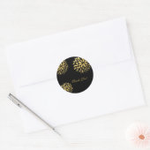 Moderne goudfolie Bloemen Zwart Elegante Sticker (Envelop)