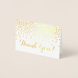 Moderne goudfolie Confetti Stippen Dank u Folie Kaarten