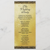 Moderne goudfolie en Confetti Programmakaart (Achterkant)