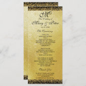 Moderne goudfolie en Confetti Programmakaart (Voorkant / Achterkant)