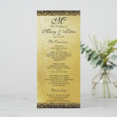 Moderne goudfolie en Confetti Programmakaart (Staand voorkant)