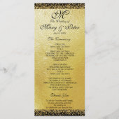 Moderne goudfolie en Confetti Programmakaart (Voorkant)