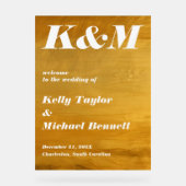 Moderne goudfolie look winter welkom acryl bord (Voorkant)