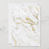Moderne goudfolie marmer met elegante trouwerij kaart (Achterkant)