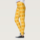Moderne goudgele geruite Leggings (Links)
