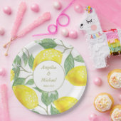 Moderne goudgele leemons Groene Lemons Weddenschap Papieren Bordje (Feest)