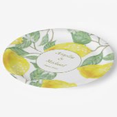 Moderne goudgele leemons Groene Lemons Weddenschap Papieren Bordje (Gekanteld)