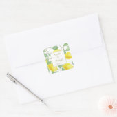 Moderne goudgele leemons Groene Lemons Weddenschap Vierkante Sticker (Envelop)