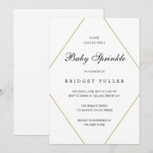 Moderne goudgeometrische geslachtsneutraal Baby Kaart (Voorkant / Achterkant)