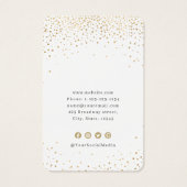 Moderne goudglitter, aangepast logo oorscherm visitekaartje (Achterkant)