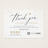 Moderne goudglitter business logo bedankt dat je h visitekaartje (Voorkant)