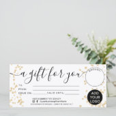 Moderne goudglitter cadeau voor je certificaat log (Staand voorkant)