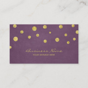 Moderne goudglitter Confetti Stippen Violet Visitekaartje