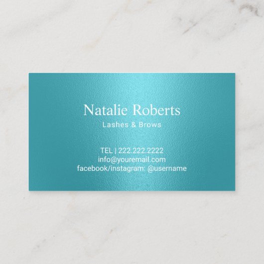 Moderne goudglitter drukt turquoise Salon Loyalty  (Achterkant)