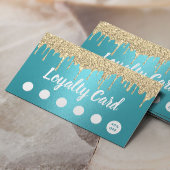 Moderne goudglitter drukt turquoise Salon Loyalty 