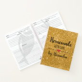 Moderne goudglitter Homemade met liefdesrecept Notitieboek (Binnen)