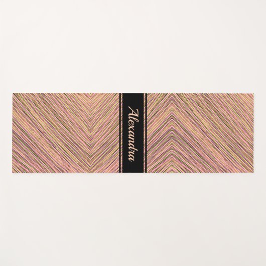 Moderne goudglitter persoonlijke stripes yogamat (Voorkant (horizontaal))