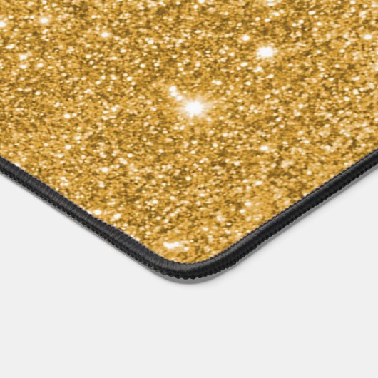 Moderne goudglitter scriptnaam bureaumat (Hoek)