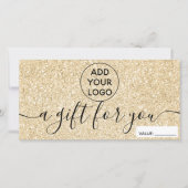 Moderne goudglitter sparkles logo certificate (Voorkant)
