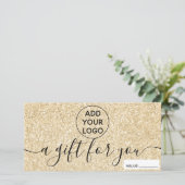 Moderne goudglitter sparkles logo certificate (Staand voorkant)