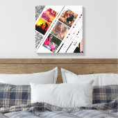 Moderne goudglitter van roos voor je moeder canvas afdruk (Insitu (Slaapkamer))