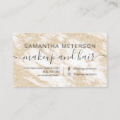 Moderne goudglitter-witmarmer-professional afsprakenkaartje (Achterkant)