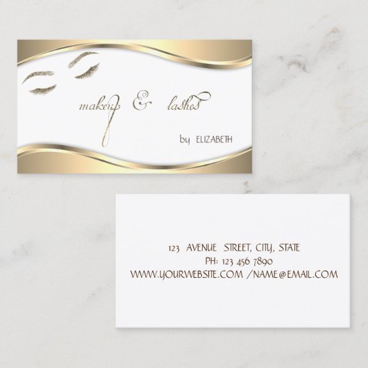 Moderne, goudglitteras visitekaartje (Voorkant / Achterkant)