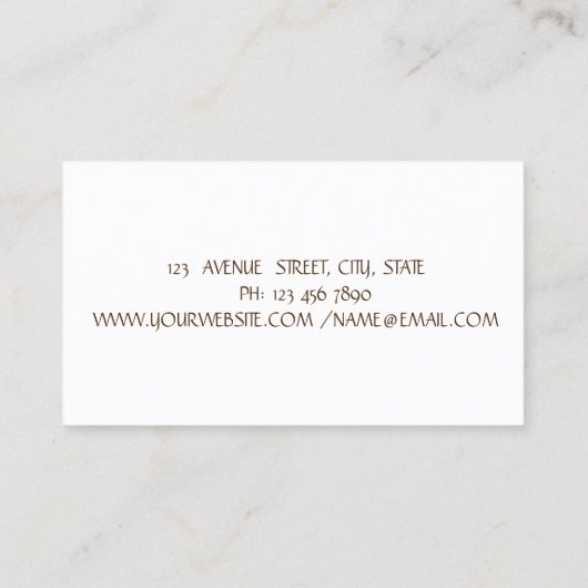 Moderne, goudglitteras visitekaartje (Achterkant)