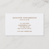 Moderne goudglitterchic professional visitekaartje (Achterkant)