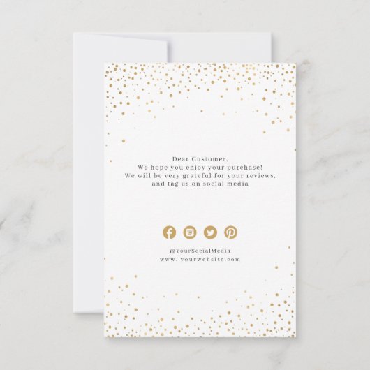 Moderne goudglitteronderneming logo kleine bedrijv bedankkaart (Achterkant)