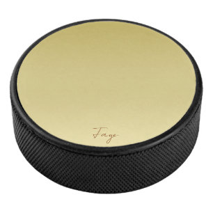 Moderne goudgradiënt Luxe typografie naam Hockey Puck
