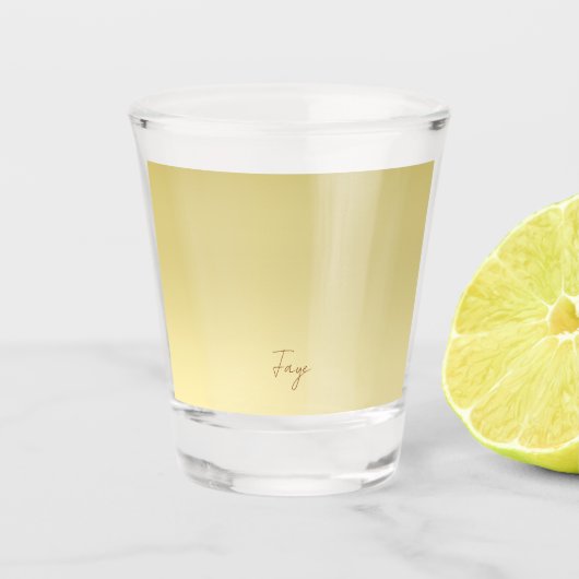 Moderne goudgradiënt Luxe typografie naam Shot Glas (Voorkant)