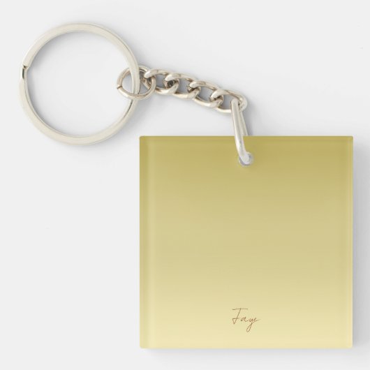 Moderne goudgradiënt Luxe typografie naam Sleutelhanger (voorkant)