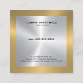 Moderne goudgrens op het zilverplein-Visitekaartje Vierkante Visitekaartje (Achterkant)