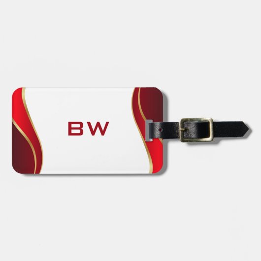 Moderne goudgrens op wit Bagagelabel (Voorkant horizontaal)