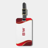 Moderne goudgrens op wit Bagagelabel (Voorkant verticaal)