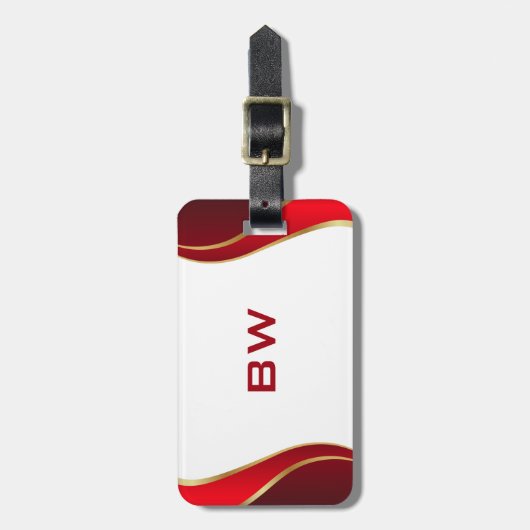 Moderne goudgrens op wit Bagagelabel (Voorkant verticaal)