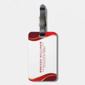 Moderne goudgrens op wit Bagagelabel (Achterkant verticaal)