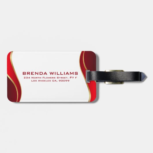 Moderne goudgrens op wit Bagagelabel (Achterkant horizontaal)