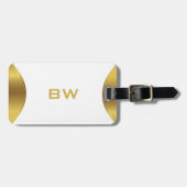 Moderne goudgrens op wit Bagagelabel (Voorkant horizontaal)