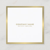 Moderne goudgrens op wit vierkant vierkante visitekaartje (Voorkant)