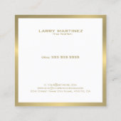 Moderne goudgrens op wit vierkant vierkante visitekaartje (Achterkant)