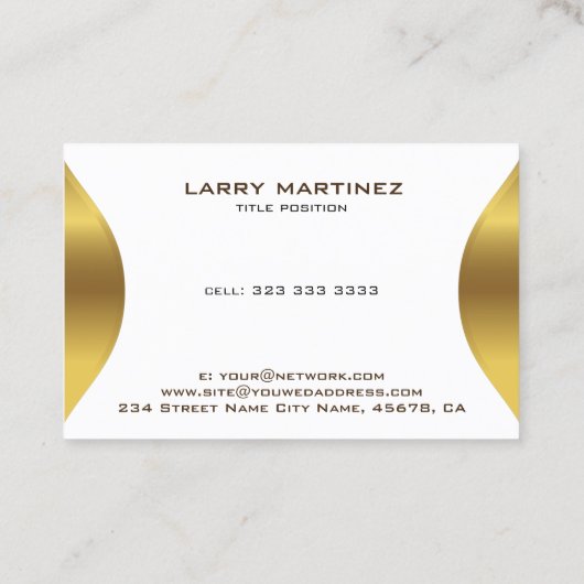 Moderne goudgrens op wit visitekaartje (Achterkant)