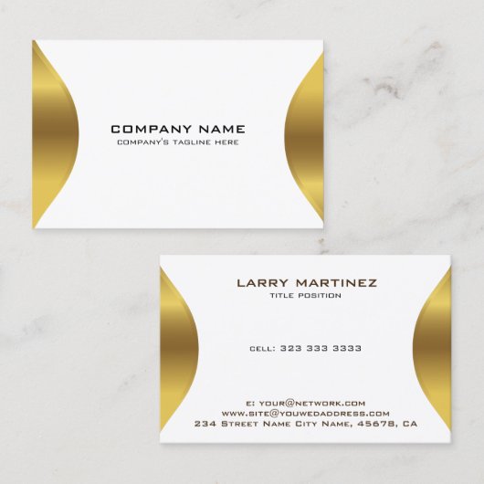 Moderne goudgrens op wit visitekaartje (Voorkant / Achterkant)
