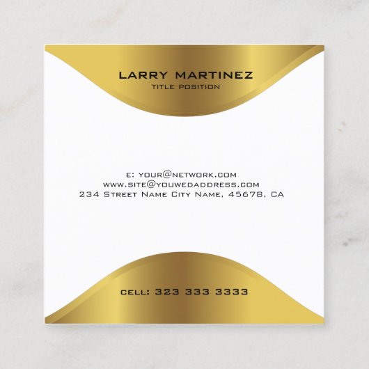 Moderne goudgrens op wit Visitekaartje (Achterkant)