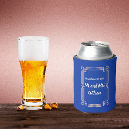 Moderne goudgrens Roos aan de marineblauwe Koelbox Blikjeskoeler