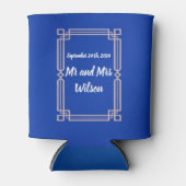 Moderne goudgrens Roos aan de marineblauwe Koelbox Blikjeskoeler (Voorkant)